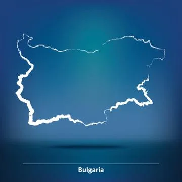 Doodle Map of Bulgaria Stock Illustration