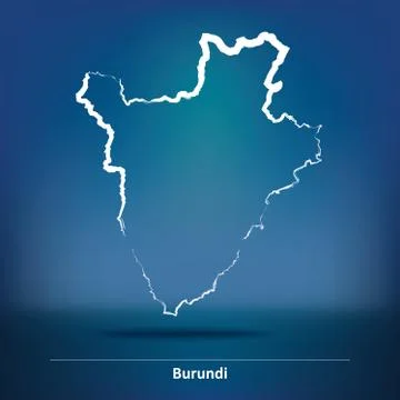 Doodle Map of Burundi Stock Illustration