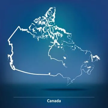 Doodle Map of Canada Stock Illustration