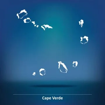 Doodle Map of Cape Verde Illustrazione stock