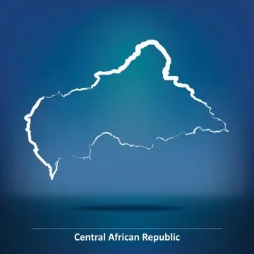 Doodle Map of Central African Republic Stock Illustration