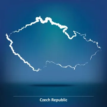 Doodle Map of Czech Republic Stock Illustration