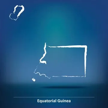 Doodle Map of Equatorial Guinea Stock Illustration