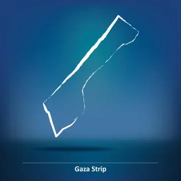 Doodle Map of Gaza Strip Stock Illustration