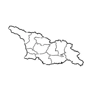 Doodle Map of Georgia map, vector sketch Stock Illustration