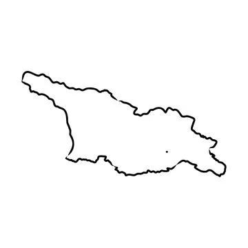 Doodle Map of Georgia map, vector sketch Stock Illustration