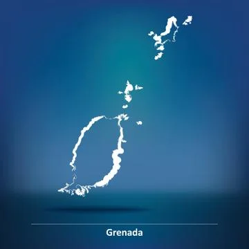 Doodle Map of Grenada Stock Illustration