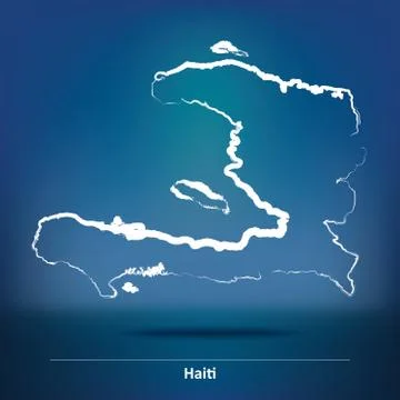 Doodle Map of Haiti Stock Illustration