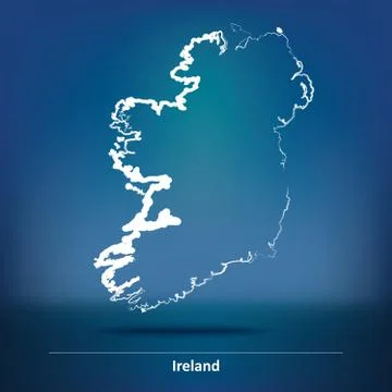 Doodle Map of Ireland Stock Illustration