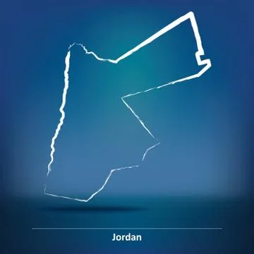 Doodle Map of Jordan Illustrazione stock