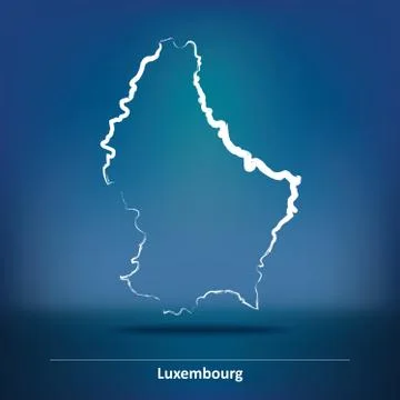 Doodle Map of Luxembourg Stock Illustration