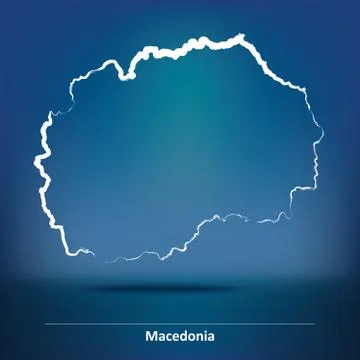 Doodle Map of Macedonia Stock Illustration