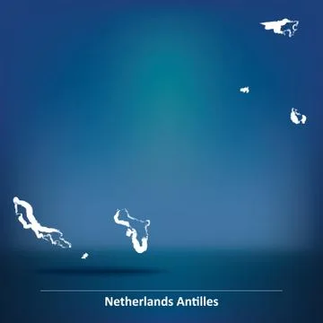 Doodle Map of Netherlands Antilles Stock Illustration