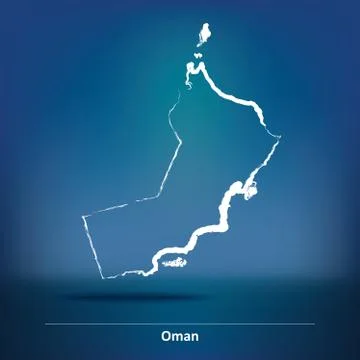 Doodle Map of Oman Stock Illustration