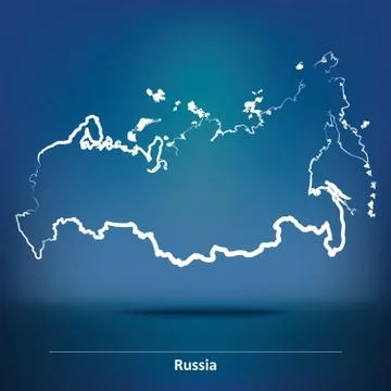 Doodle Map of Russia Stock Illustration