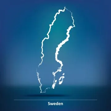 Doodle Map of Sweden Stock Illustration