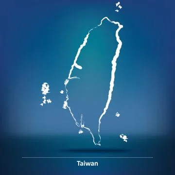 Doodle Map of Taiwan Stock Illustration