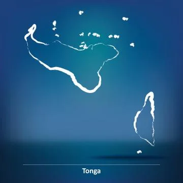 Doodle Map of Tonga Stock Illustration