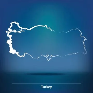Doodle Map of Turkey Stock Illustration