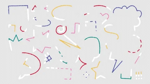 Doodle Marker Elements Pack  Animated Hand-Drawn Lines and Scribbles  Transp Stock Footage 332542493
