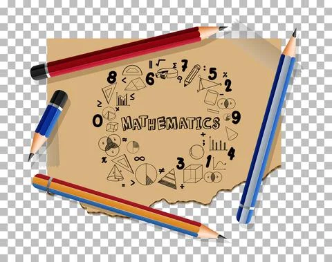Doodle math formula with Mathematics font on notebook page 스톡 일러스트