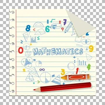 Doodle math formula with Mathematics font on notebook page 스톡 일러스트