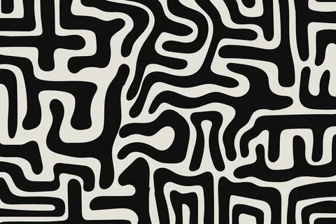 Doodle Memphis Pattern in Black and Gray Vintage Design. Stock Illustration