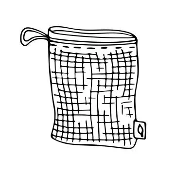 Doodle of mesh eco bag. Stock Illustration