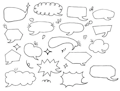 Doodle message bubbles Stock Illustration