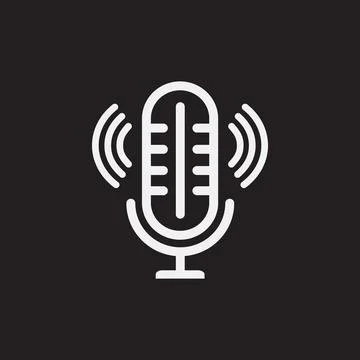 Doodle microphone vector icon Stock Illustration