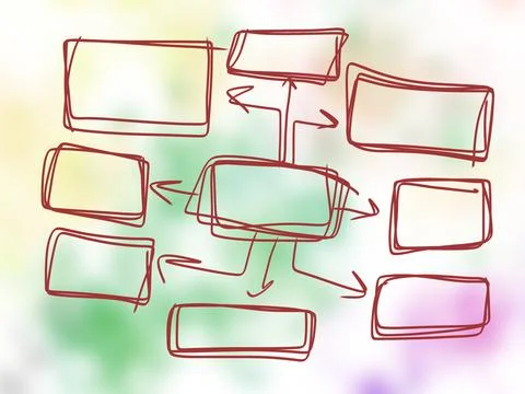 Doodle mind mapping data presentation set illustrator. Stock Illustration