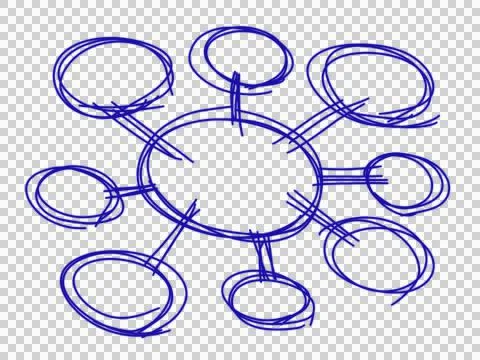 Doodle mind mapping data presentation set illustrator. Stock Illustration