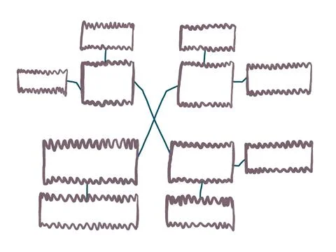 Doodle mind mapping data presentation set illustrator. Stock Illustration