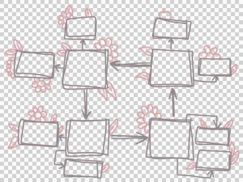 Doodle mind mapping data presentation set illustrator. Stock Illustration