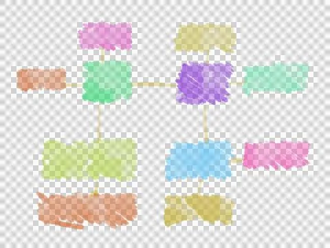 Doodle mind mapping data presentation set illustrator. Stock Illustration