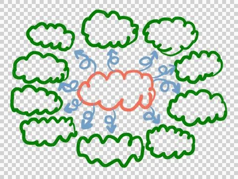 Doodle mind mapping data presentation set illustrator. Stock Illustration