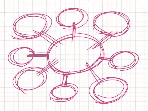 Doodle mind mapping data presentation set illustrator. Stock Illustration