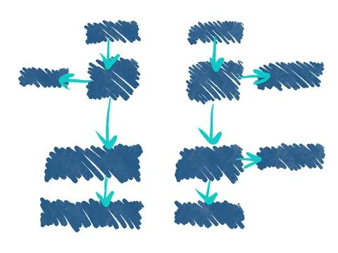 Doodle mind mapping data presentation set illustrator. Stock Illustration