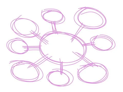 Doodle mind mapping data presentation set illustrator. Stock Illustration