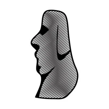 Doodle moai classic sculpture from easter island Illustrazione stock