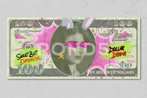 Doodle Money Photo Template Fun Graffiti Style PSD Template
