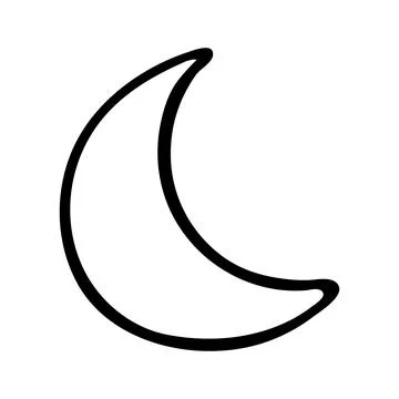 Doodle moon. Hand-drawn crescent Stock Illustration