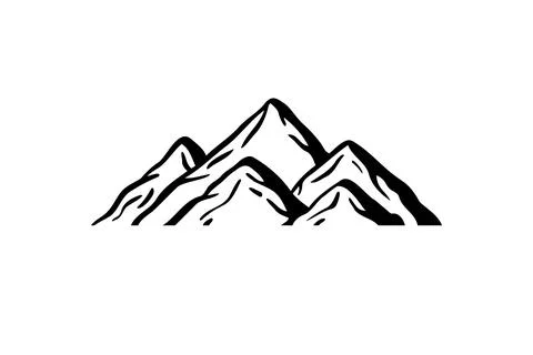 Doodle Mountain icon isolated vector outline illustration for concept design Stock Illustration