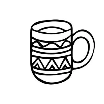Doodle mug. Hand-drawn vector illustration Stock Illustration