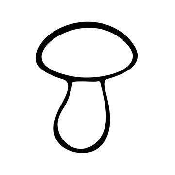 Doodle mushroom. Hand drawn vector illustration Stock Illustration