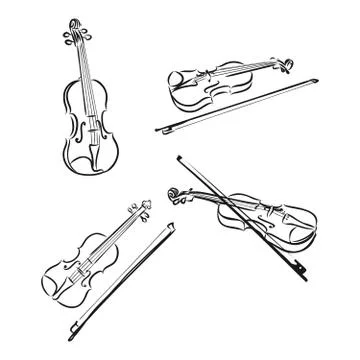 Doodle musical instruments set, vector, set of musical instruments, vector sk Stock Illustration