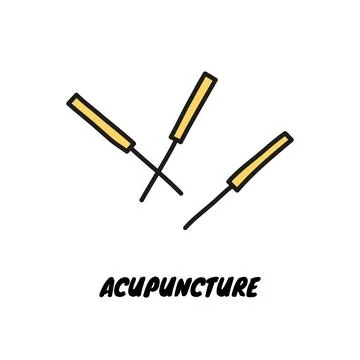 Doodle needles for acupuncture. Stock Illustration