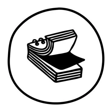 Doodle Notepad icon hand drawn with black line in freehand style Illustrazione stock