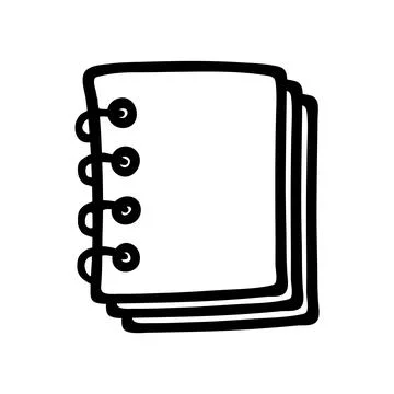 Doodle Notepad icon hand drawn with black line in freehand style Illustrazione stock