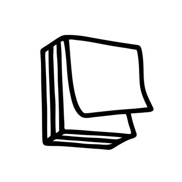 Doodle Notepad icon hand drawn with black line in freehand style 스톡 일러스트